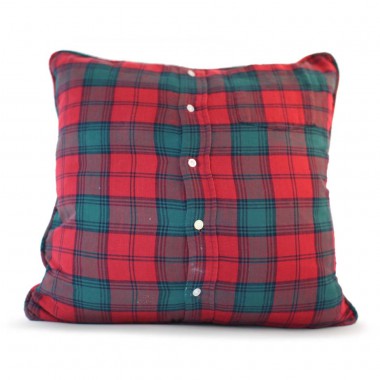 Mike's red plaid pillow
